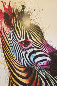 Schilderij met zebra